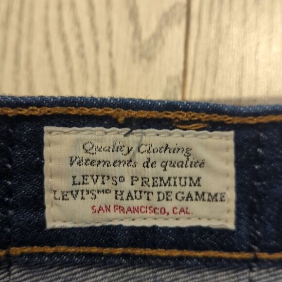 Levi's 501 Blue Jean Shorts Distressed High-Rise - Size 25 Excellent Condition - Picture 3 of 6